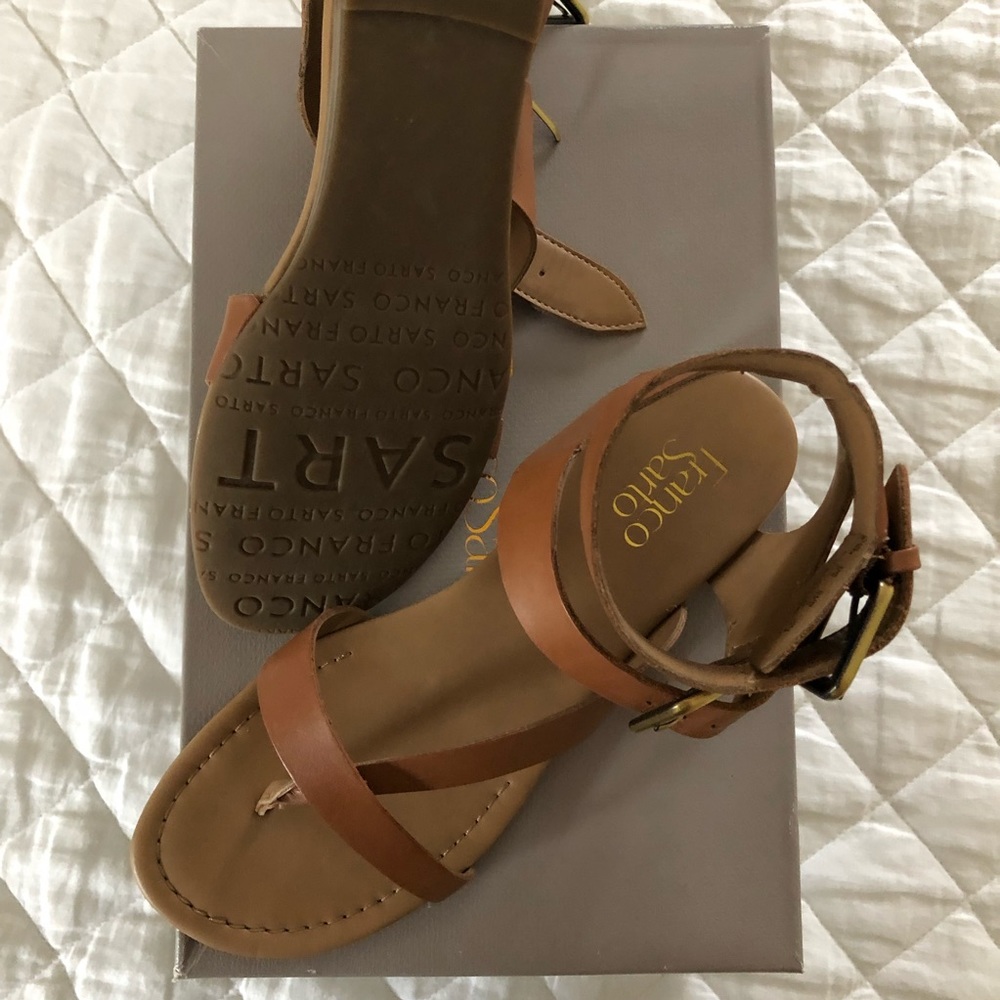 Franco Sarto Brown Leather Sandal Size 8.5